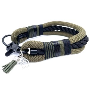 Hundehalsbänder | Dog Halsband BLACK KHAKI Hundehalsbänder Dog