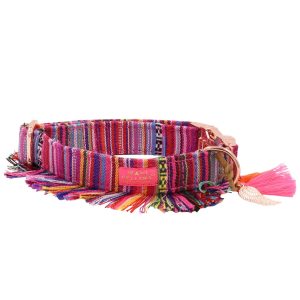 Hundehalsbänder | Dog Halsband GIPSY BOHO PINK Hundehalsbänder Dog