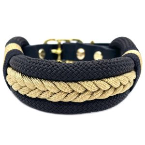 Tauleinen und Halsbänder | Dog Halsband BLACK & GOLD Hundehalsbänder Dog